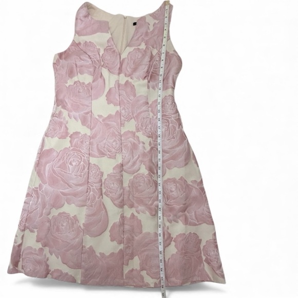 Roz & Ali Pink and Cream Floral Midi Dress Sz 8 - Picture 4 of 5